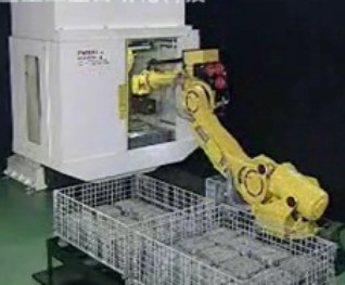 散裝無定位工件切削加工的自動上下料機器人